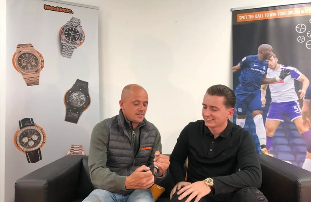 Harrison Gwinnett and Jamie Robertson at their first meeting, filming Watchlotto’s first ever video before launch
